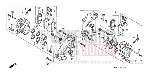 ETRIER DE FREIN AVANT GL1500SEV de 1997